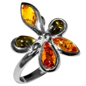 4.73g Authentic Baltic Amber 925 Sterling Silver Ring Jewelry N-A7311 s.6.5 - Picture 1 of 1