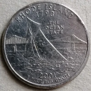 USA 2001 Rhode Island State Quarter Dollar Commemorative Coin - Picture 1 of 2