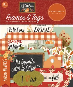 1 Packung Carta Bella Papier HELLO HERBST Rahmen & Etiketten gestanzt Ephemera - Bild 1 von 3