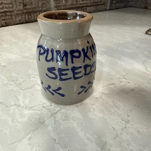 Semillas de calabaza Beaumont Brothers Pottery 1996 3x2" gris roca azul cobalto - Imagen 1 de 10