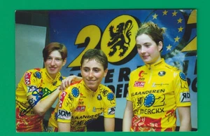 CYCLISME carte cycliste CINDY PIETERS HEIDI VAN DE VIJVER EVY VAN DAMME Signée - Picture 1 of 2