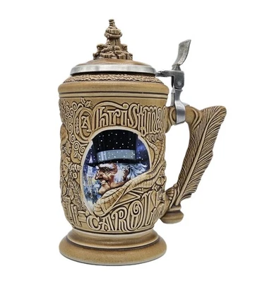 Vintage Beer Stein "A Christmas Carol" Stein 1996 Holiday Xmas Scrooge Foto 1 de 4