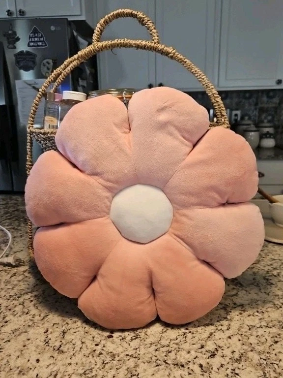 Almohada Floral Rosa, Cojín Decorativo de Felpa Floral de 17.7 Pulgadas Foto 1 de 1