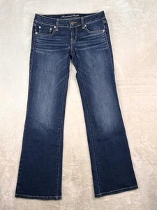 American Eagle Jeans Womens 4 Stretch Favorite Boyfriend Distressed Dark Wash - Picture 1 of 10