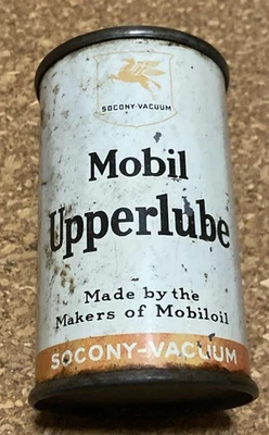 Lubricante superior Mobil de colección 4 oz lata Socony-Vacuum Oil Company Mobiloil Pegasus Foto 1 de 4