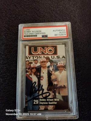 BOBBY ALLISON AUTOGRAPHED UNO CARD SIGNED.  - Image 1 of 4
