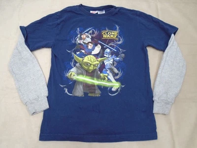 Star Wars Vintage Clone Wars Long Sleeve T Shirt Blue And Gray Youth L - Image 1 of 4