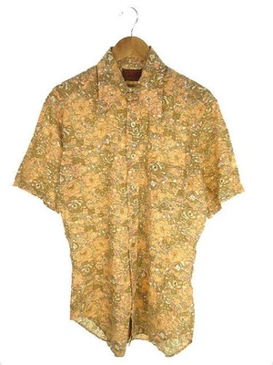 Camisa Hawaiana Sears Kings Road Años 70 Floral Naranja Manga Corta Para Hombre Foto 1 de 4
