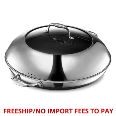 HexClad Hybrid Nonstick 14-Inch Frying Pan with Steel Lid, Great for Braising - Image 1 of 4