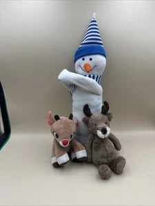 #7F- Juego de juguetes de peluche de Navidad muñeco de nieve y ciervo - Imagen 1 de 6
