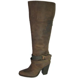 Steve Madden "Rockiie" kniehohe Damenstiefel, cognacfarbenes Leder, US 5,5 - Bild 1 von 5