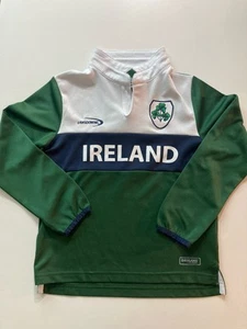 Lansdowne Rugby Shirt Youth 3/4 Green Drylans Performance Embroider Ireland - Picture 1 of 13