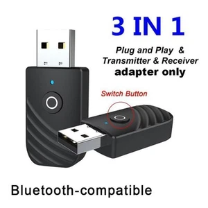 3w1 USB Bluetooth 5.0 Nadajnik audio Odbiornik Adapter MP3 Auto G2C2DE Nowy ~ P0I9 - Zdjęcie 1 z 11