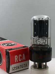 RCA 12SN7GTA NOS NIB 2850/3150gm Black Plates Bottom D Get Serious Tubes B115 - Picture 1 of 4