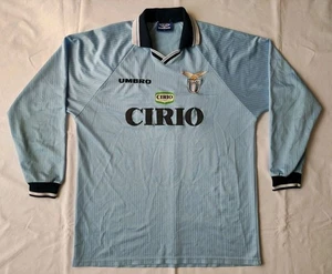 MAGLIA CALCIO VINTAGE SS LAZIO 1997/98 HOME UMBRO CIRIO FOOTBALL SHIRT - Foto 1 di 17