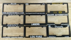 License Plate Frames Brackets Lot of 9 Missouri Auto Dealerships - Picture 1 of 5