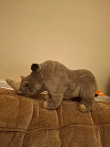 Wild Republic Rhino Plush 14" Realistic Stuffed Animal Rhinoceros Soft Toy . VGC - Picture 1 of 7