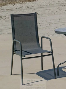 Pack 4 sillones terraza jardín Lerian aluminio antracita, 92cm(alto) 54cm(ancho) - Imagen 1 de 1