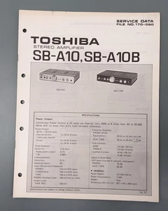 Toshiba SB-A10 SB-A10B Service Manual 170-090 - Picture 1 of 4