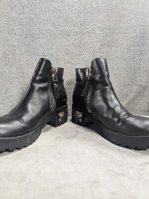 Botas Unif Gosh Negras con Dos Cremalleras Laterales, 100% Cuero, Mujer Talla 7 Foto 1 de 4