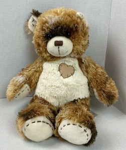 Build a Bear 16" Brown Tan Calico Champ Teddy Heart Stitched Patch Plush #21J - Picture 1 of 7