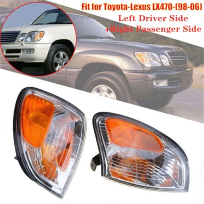 Par de luces de esquina laterales luces de señal de giro para Toyota Land Cruiser 1998-2006 Foto 1 de 4