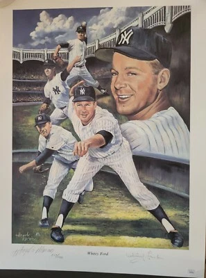 Whitey Ford signed poster Chairman of the Board NY Yankees JSA coa - Image 1 of 2