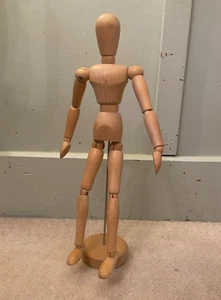 Wooden Artist Mannequin Life Drawing Figure Movable Limbs On Stand 32cm - Picture 1 of 5
