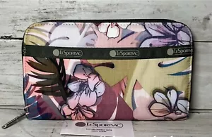 NWT LeSportsac Lily Wallet South Beach Palm Leaves Multicolor Zip 6506 F186 - Picture 1 of 12