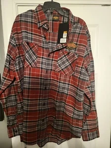 Harley Davidson 120th Anniversary Embroidered Red Plaid Men’s XLLong Sleeve - Picture 1 of 8