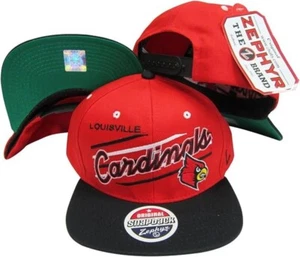 Vintage Louisville Cardinals Upshot Diagonal Script Two Tone Snapback Cap - NWT - Picture 1 of 1