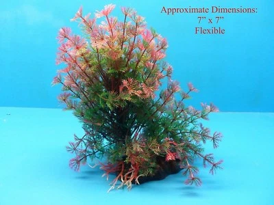 ATLANTIS AQUARIUM & PET SUPPLY PLASTIC PLANT 1011 FLEXIBLE AQUARIUM Approx. 7" H x 7" HEAVY BASE