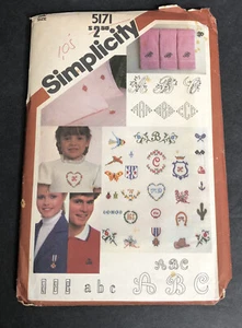 Vintage 1981 Simplicity Pattern Crafts Letters Embroidery 5171 UNCUT NEW - Picture 1 of 4