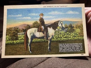 Militar ~ General Robert E Lee On Traveler The Horse ~ Postal de colección - Imagen 1 de 2