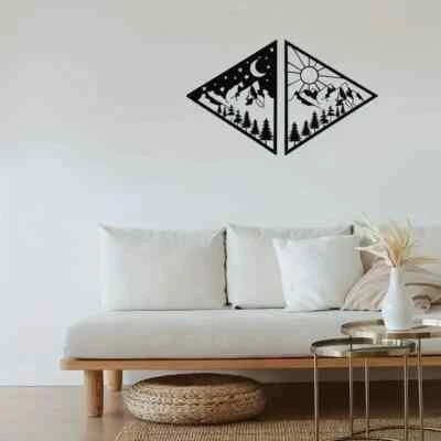 Modern Metal Sun and Moon Wall Art - Imagem 1 de 4