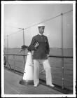 Sir Thomas Lipton posed on the deck of a yacht Historic ca 1900 Old Photo