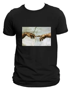The Creation of Adam Famous Christian Art T-Shirt Aesthetic Religion Inspired - Picture 1 of 6