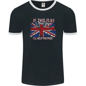 If This Flag Offends You Union Jack Britain Mens Ringer T-Shirt FotL - Picture 1 of 29