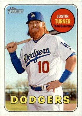 Justin Turner 2018 Topps Heritage Card #312 - Image 1 of 2