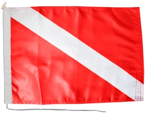 Taucher Daunen Flagge mit Seil und Knebel 18" x 12" (45 x 30 cm) - Bild 1 von 6