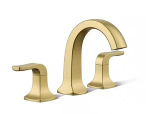 KOHLER Rubicon 8 in. Widespread Bathroom Faucet in Vibrant Brushed Moderne Brass - Picture 1 of 15