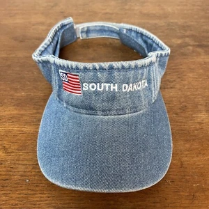 South Dakota Hat Cap Visor Denim Strapback Small - Picture 1 of 6