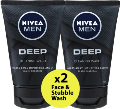 2-pack Nivea Men Deep Clean Face & Beard (Stubble) Face Wash 3.38 Oz / 100ml - Image 1 of 4