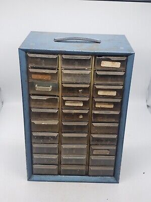 30 Drawer Metal Small Part Storage Cabinet Plastic Bins Vintage Akro-mils  • 23.70£