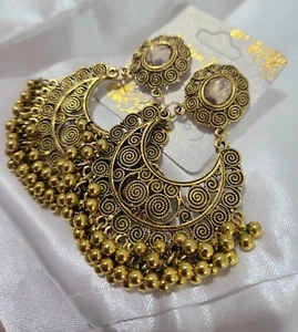 Vintage große goldfarbene Ohrringe für Damen - Bild 1 von 2