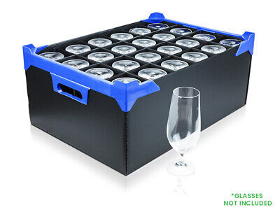 Glassjacks / Wine Glass Storage Box - 24 Compartments - Cell Size H220 X D78mm • 15.99£