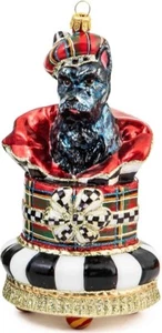 MacKenzie-Childs Tartastic Scotty Surprise Glass Ornament Multicolor - Picture 1 of 12