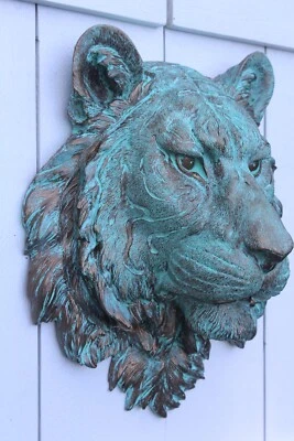 Cabeça de tigre taxidermia falsa | Suporte de parede realista | Vários acabamentos - Imagem 1 de 2