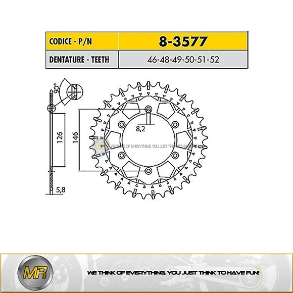 SUZUKI RMZ E 450 2005 2006 2007 2008 CORONA ACCIAIO WORKS-Z P. 520 - 51 DENTI Foto 1 de 1