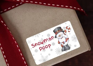 Snowman Poop Stickers Labels School Christmas Fund Raising Craft Fairs X 21 - Picture 1 of 2